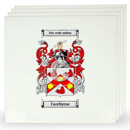 Farebyrne Set of Four Large Tiles with Coat of Arms