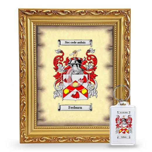 Ferburn Framed Coat of Arms and Keychain - Gold
