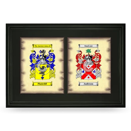 Double Coat of Arms Framed - Black