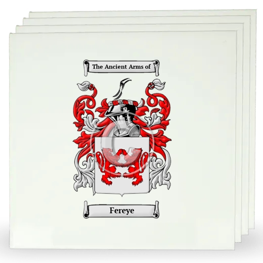 Fereye Set of Four Large Tiles with Coat of Arms