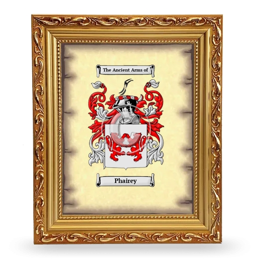 Phairey Coat of Arms Framed - Gold