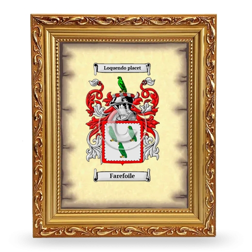 Farefoile Coat of Arms Framed - Gold