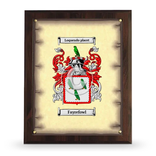 Fayrefowl Coat of Arms Plaque