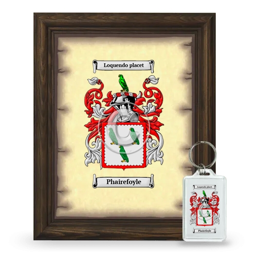 Phairefoyle Framed Coat of Arms and Keychain - Brown