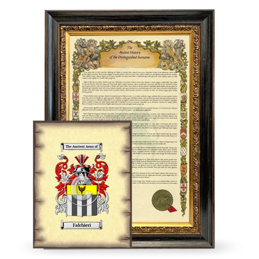 Falchieri Framed History and Coat of Arms Print - Heirloom