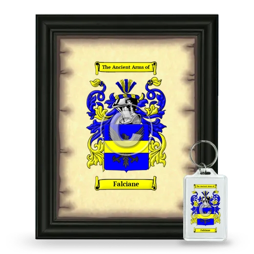 Falciane Framed Coat of Arms and Keychain - Black