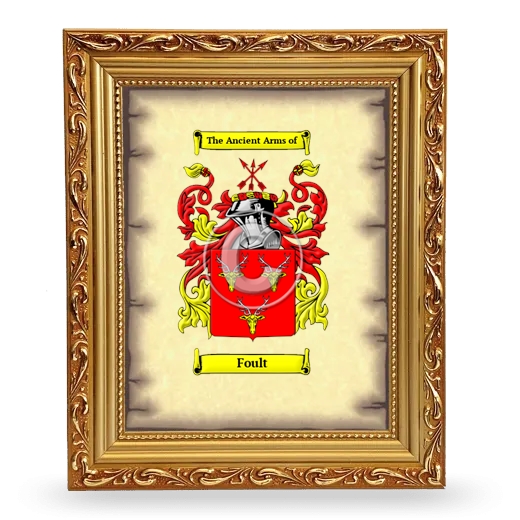 Foult Coat of Arms Framed - Gold