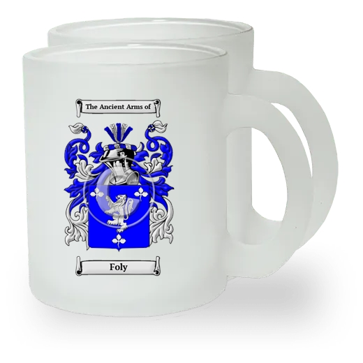 Foly Pair of Frosted Glass Mugs