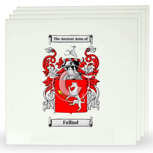 Fallind Set of Four Large Tiles with Coat of Arms