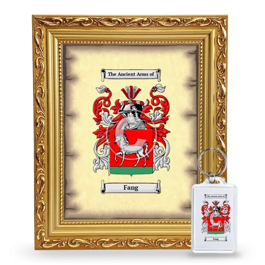 Fang Framed Coat of Arms and Keychain - Gold