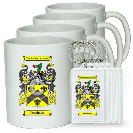 Fenshaws Set of 4 Coffee Mugs and Keychains