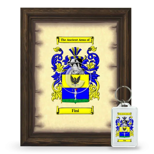 Fini Framed Coat of Arms and Keychain - Brown