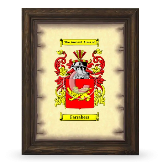 Farrahers Coat of Arms Framed - Brown