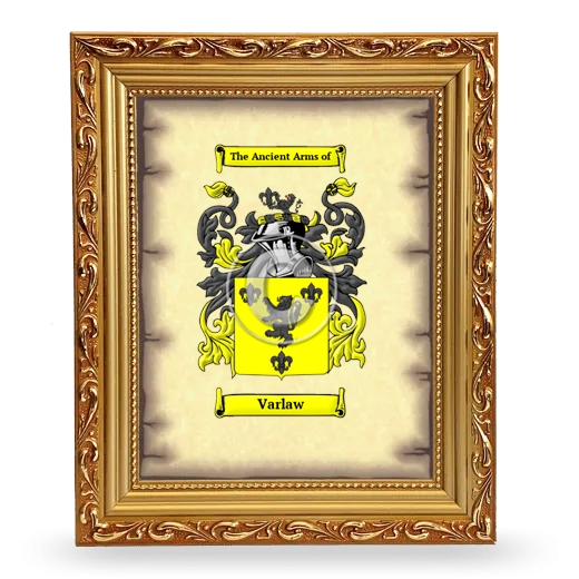 Varlaw Coat of Arms Framed - Gold