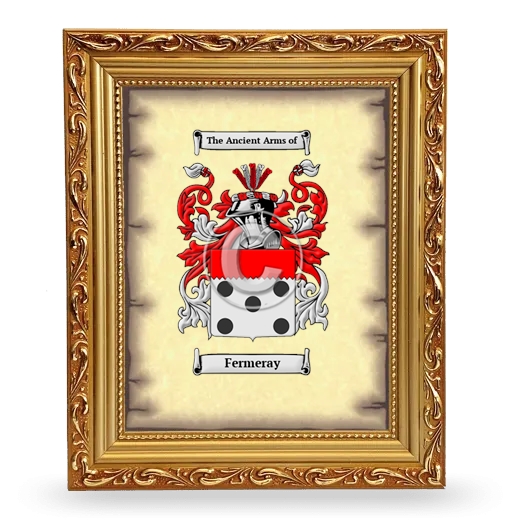 Fermeray Coat of Arms Framed - Gold