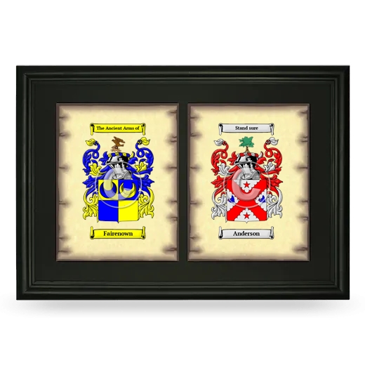 Double Coat of Arms Framed - Black