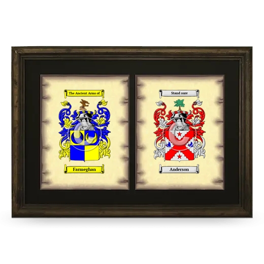 Double Coat of Arms Framed - Brown