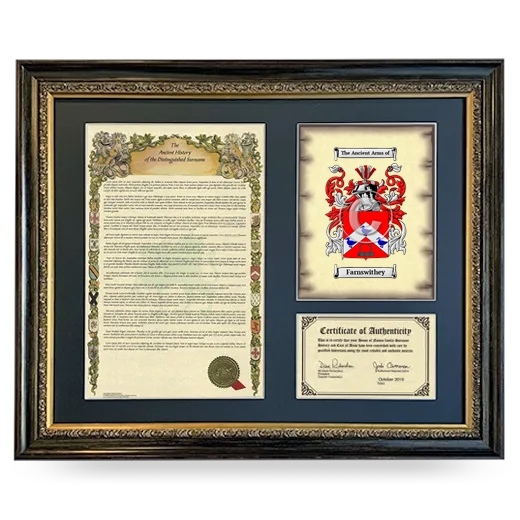 Farnswithey Framed Surname History and Coat of Arms- Heirloom