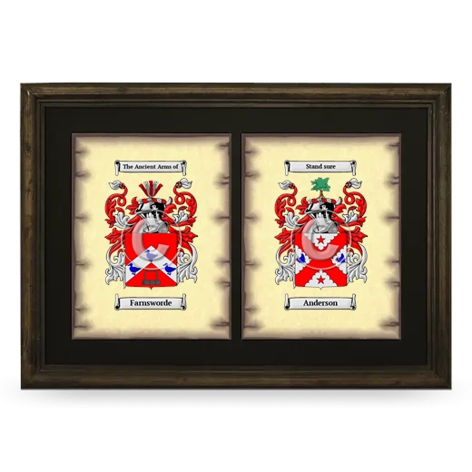 Double Coat of Arms Framed - Brown