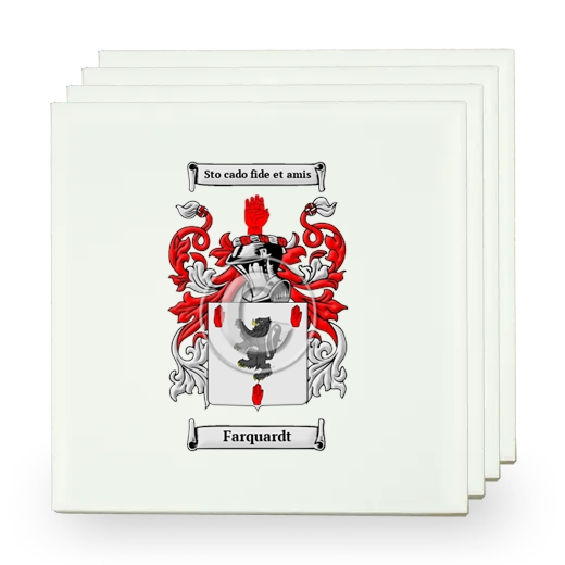 Farquardt Set of Four Small Tiles with Coat of Arms