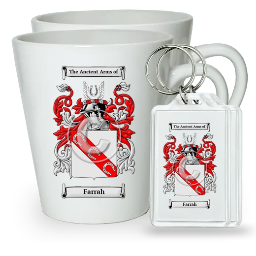 Farrah Pair of Latte Mugs and Pair of Keychains