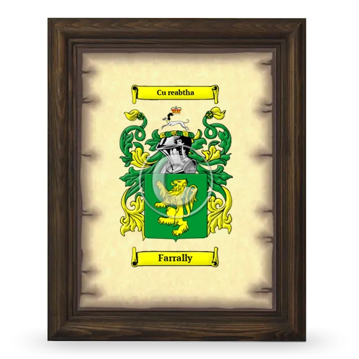 Farrally Coat of Arms Framed - Brown