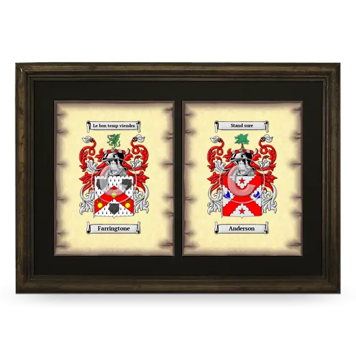 Double Coat of Arms Framed - Brown