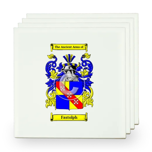 Fastolph Set of Four Small Tiles with Coat of Arms