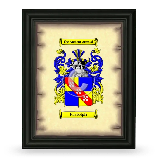 Fastolph Coat of Arms Framed - Black