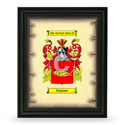 Fausset Coat of Arms Framed - Black