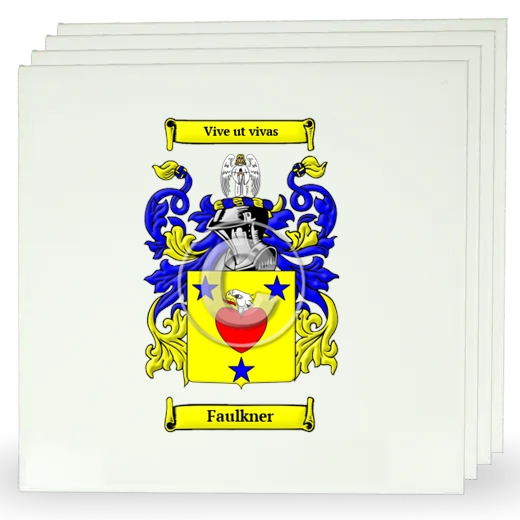 Faulkner Set of Four Large Tiles with Coat of Arms