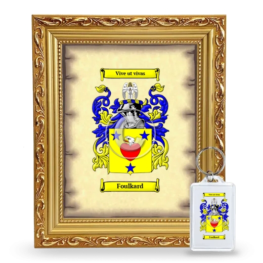 Foulkard Framed Coat of Arms and Keychain - Gold