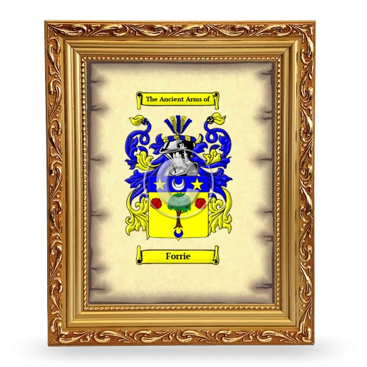 Forrie Coat of Arms Framed - Gold