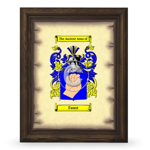 Faust Coat of Arms Framed - Brown