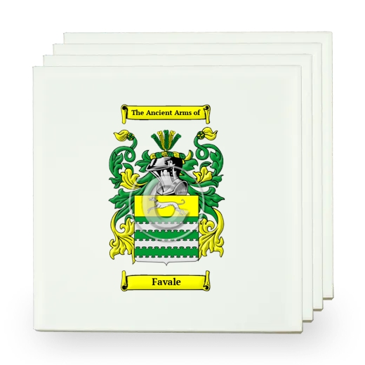 Favale Set of Four Small Tiles with Coat of Arms