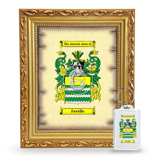 Favallo Framed Coat of Arms and Keychain - Gold