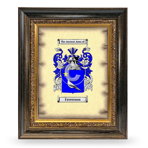 Favereaux Coat of Arms Framed - Heirloom