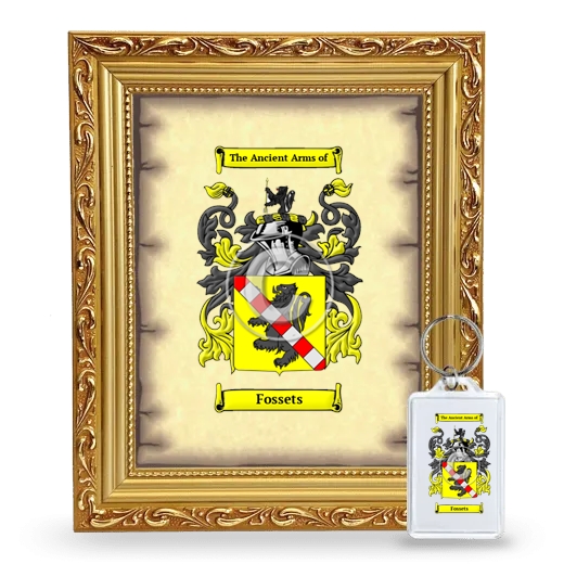 Fossets Framed Coat of Arms and Keychain - Gold