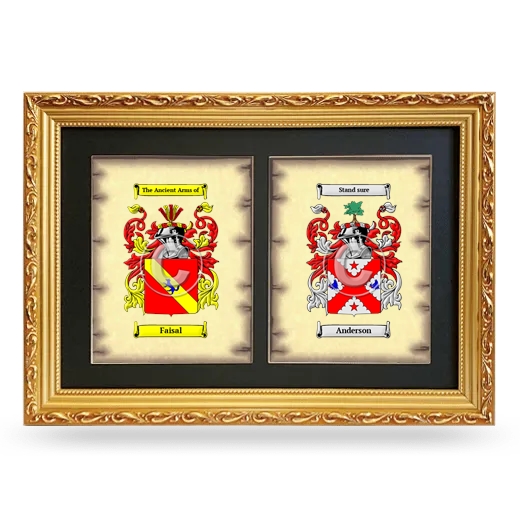 Double Coat of Arms Framed - Gold