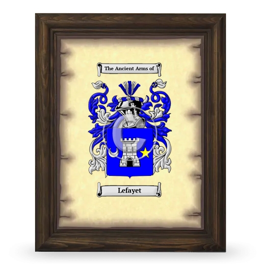 Lefayet Coat of Arms Framed - Brown