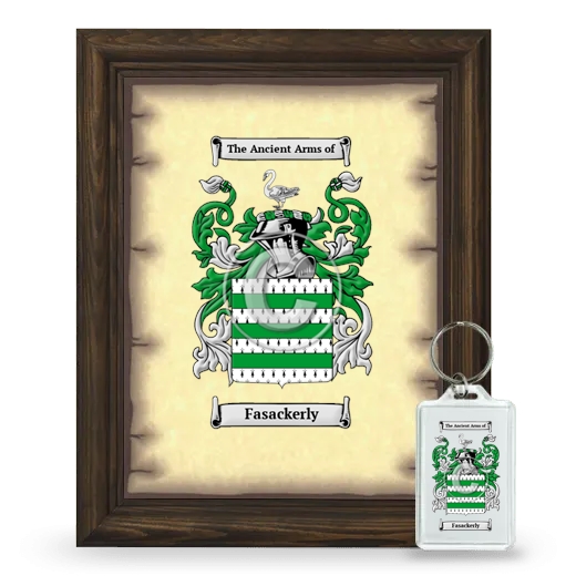 Fasackerly Framed Coat of Arms and Keychain - Brown