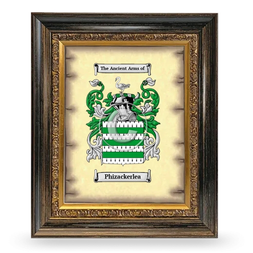 Phizackerlea Coat of Arms Framed - Heirloom