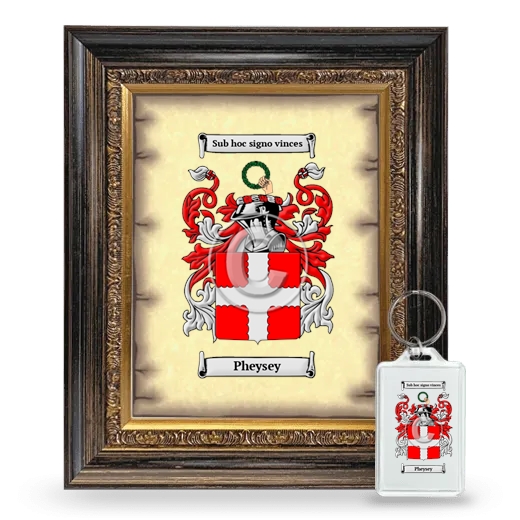 Pheysey Framed Coat of Arms and Keychain - Heirloom