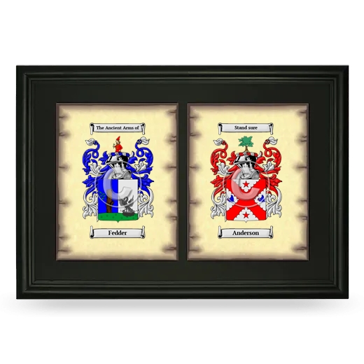 Double Coat of Arms Framed - Black