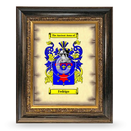 Fedrigo Coat of Arms Framed - Heirloom