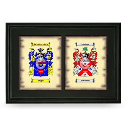 Double Coat of Arms Framed - Black