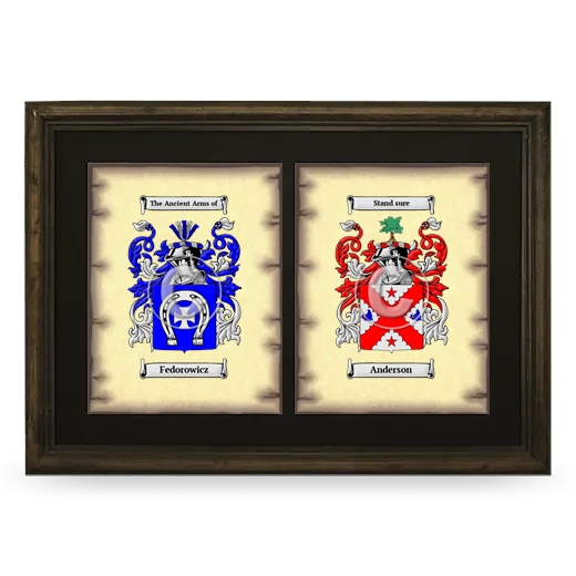 Double Coat of Arms Framed - Brown