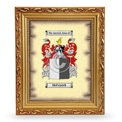 McFeyrick Coat of Arms Framed - Gold