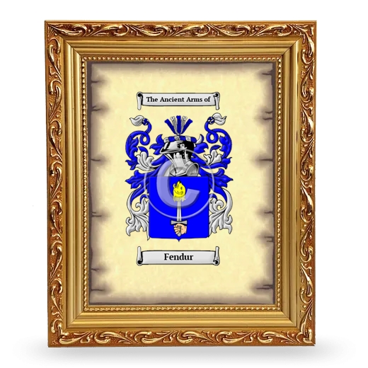 Fendur Coat of Arms Framed - Gold