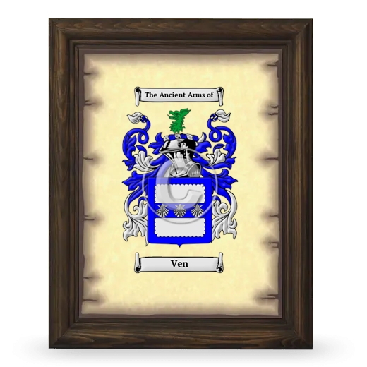 Ven Coat of Arms Framed - Brown